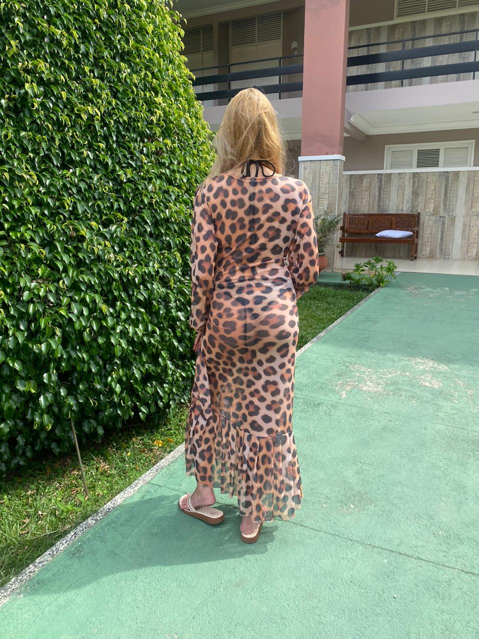 Vestido Longo de Tuly estampas (PEÇA ÚNICA)