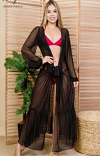 Vestido Longo de Tuly Manga Bufante c/ Elástico