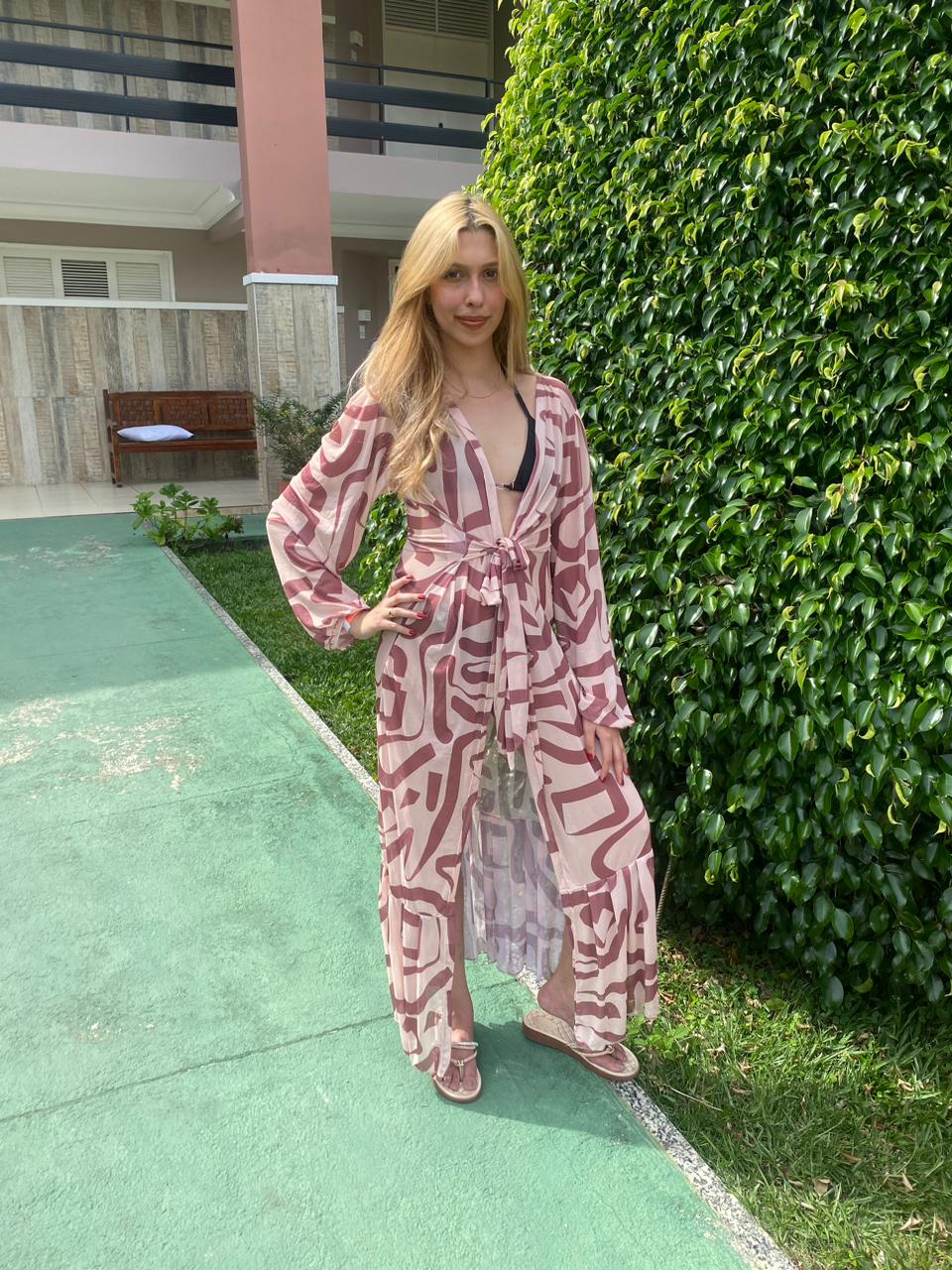 Vestido Longo de Tuly estampas (PEÇA ÚNICA)